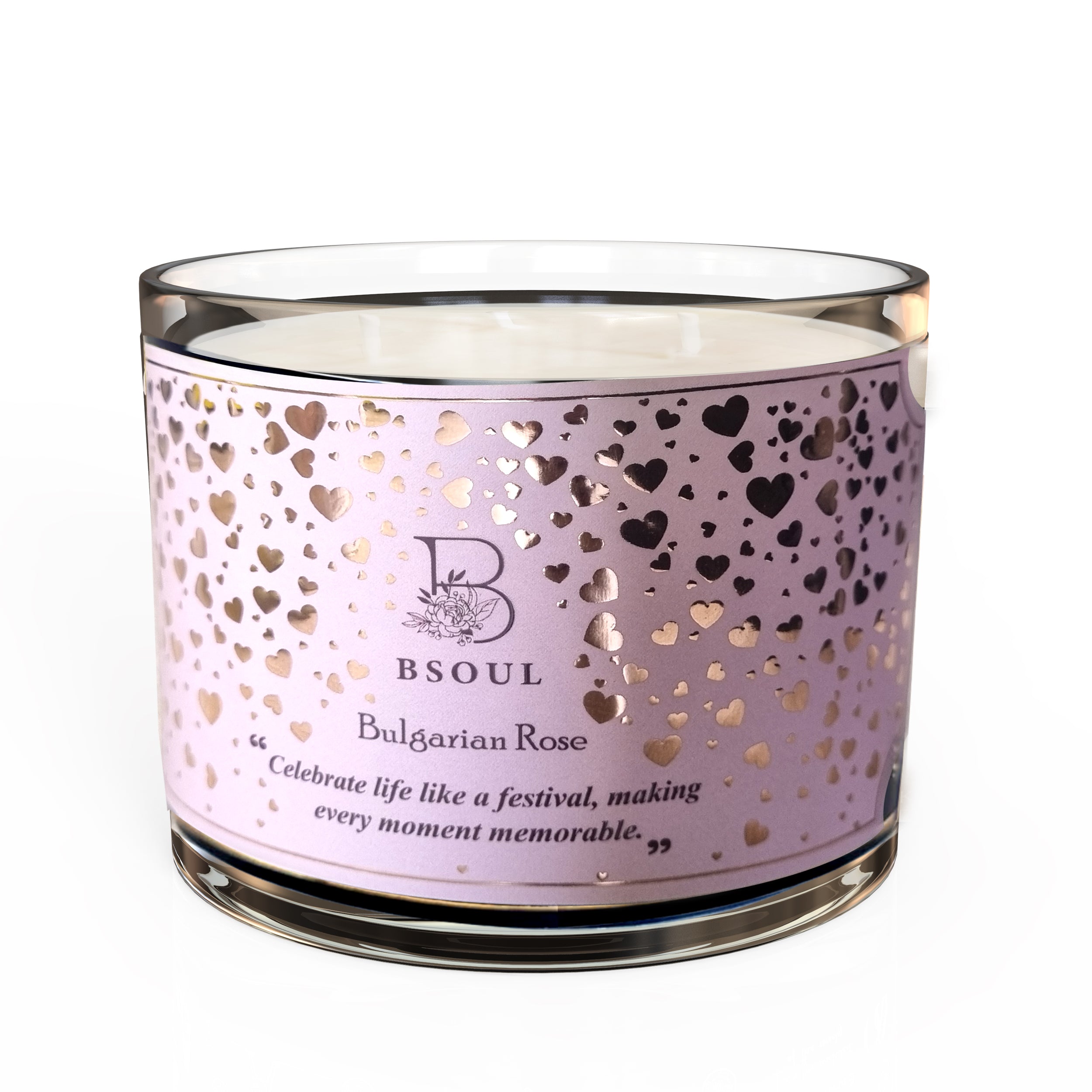 3 Wick Glass with Lid (Bulgarian Rose Garden)
